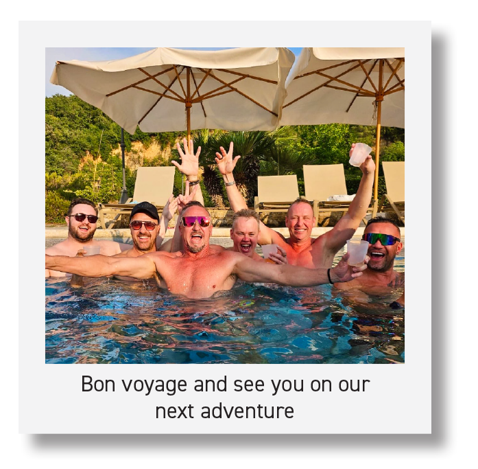 Bon voyage and see you on our  next adventure